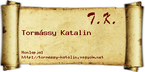 Tormássy Katalin névjegykártya