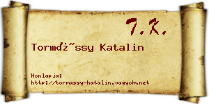 Tormássy Katalin névjegykártya