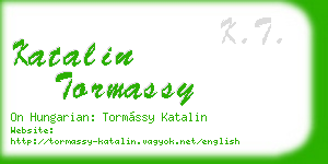 katalin tormassy business card